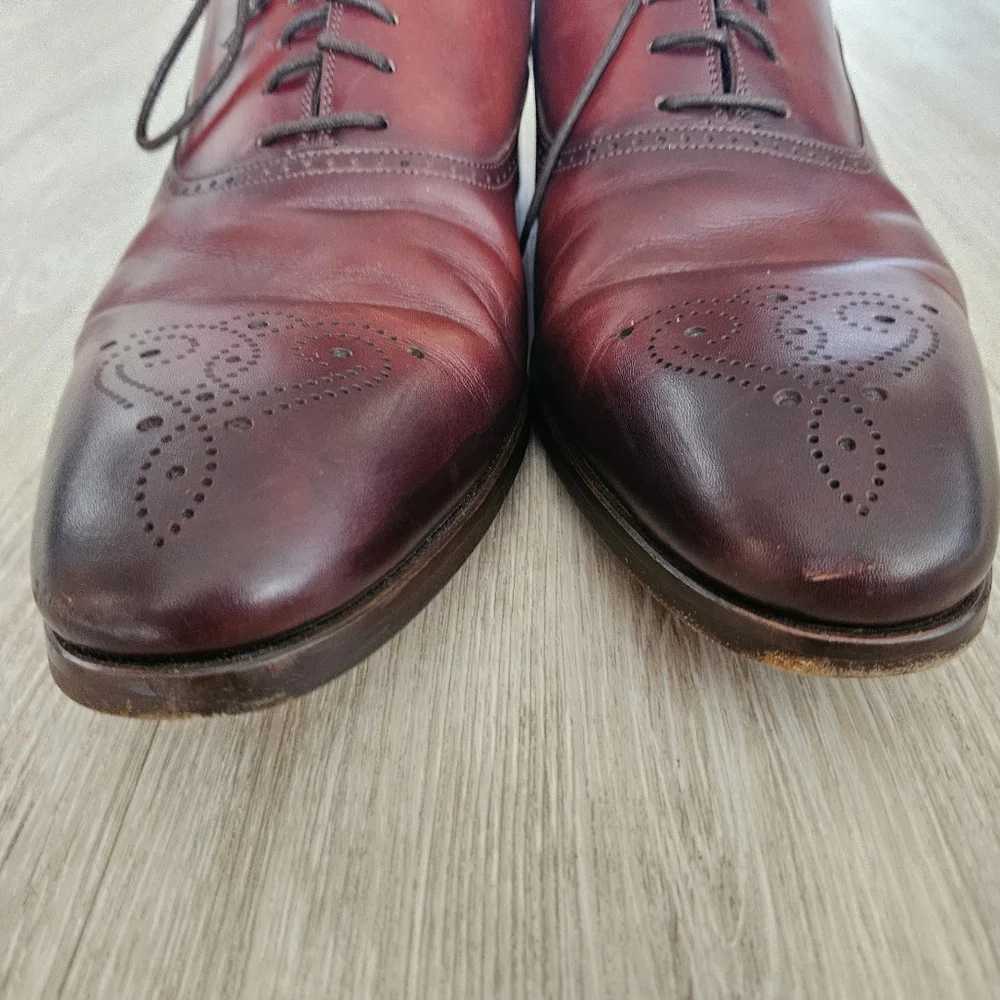 Magnanni Manolo Medallion Toe Oxford Cognac 20518 Men's Size 9.5